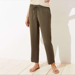 olive green - size small - Loft drawstring pants